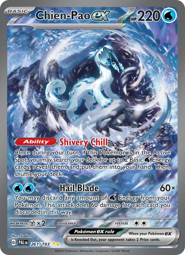 Chien-Pao ex - Paldea Evolved Pokemon Card
