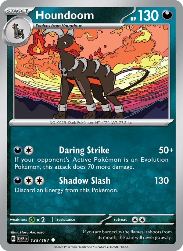 Houndoom - Obsidian Flames Pokemon Card