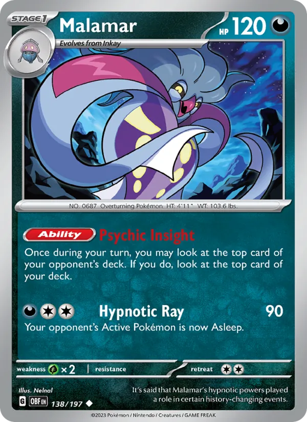 Malamar - Obsidian Flames Pokemon Card