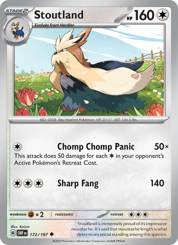 Stoutland - Obsidian Flames Pokemon Card