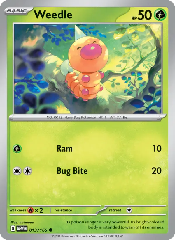 Weedle - 151 Pokemon Card