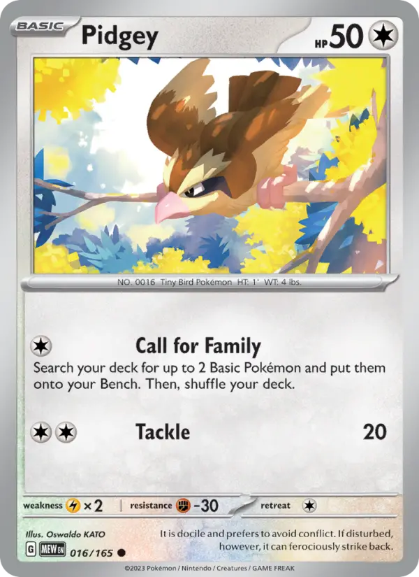 Pidgey - 151 Pokemon Card