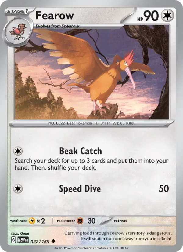 Fearow - 151 Pokemon Card
