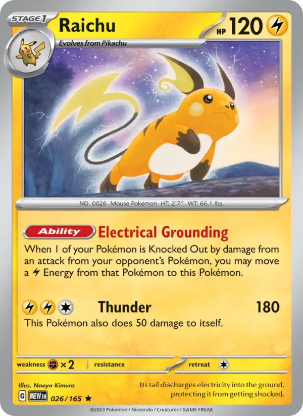 Raichu - 151 Pokemon Card