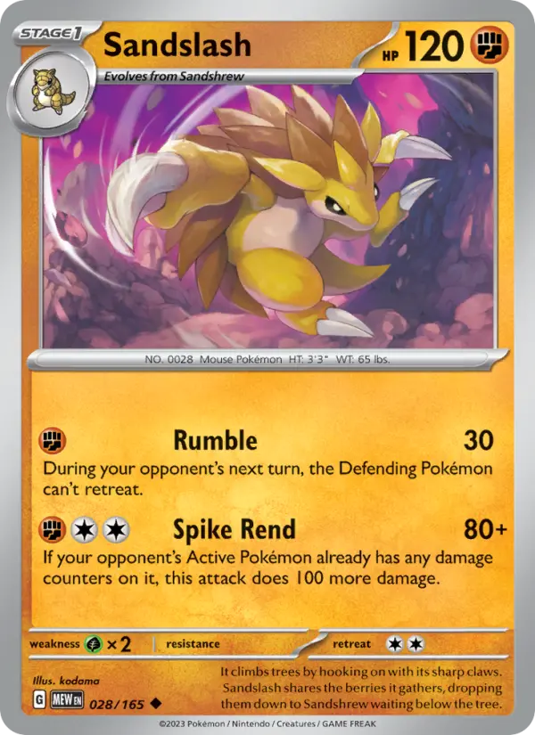Sandslash - 151 Pokemon Card