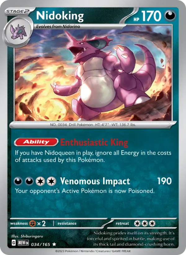 Nidoking - 151 Pokemon Card