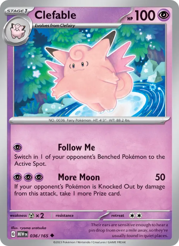 Clefable - 151 Pokemon Card