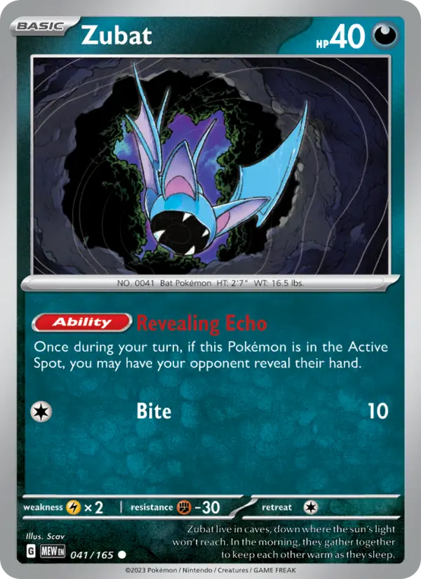 Zubat - 151 Pokemon Card
