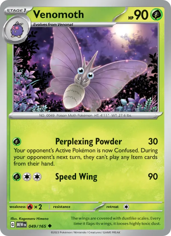 Venomoth - 151 Pokemon Card