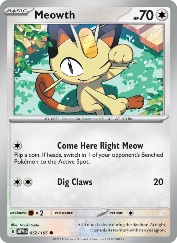 Meowth - 151 Pokemon Card