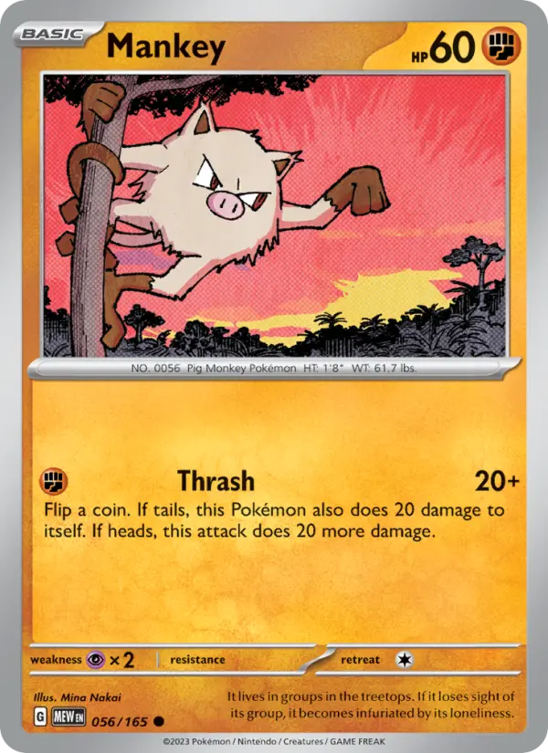 Mankey - 151 Pokemon Card