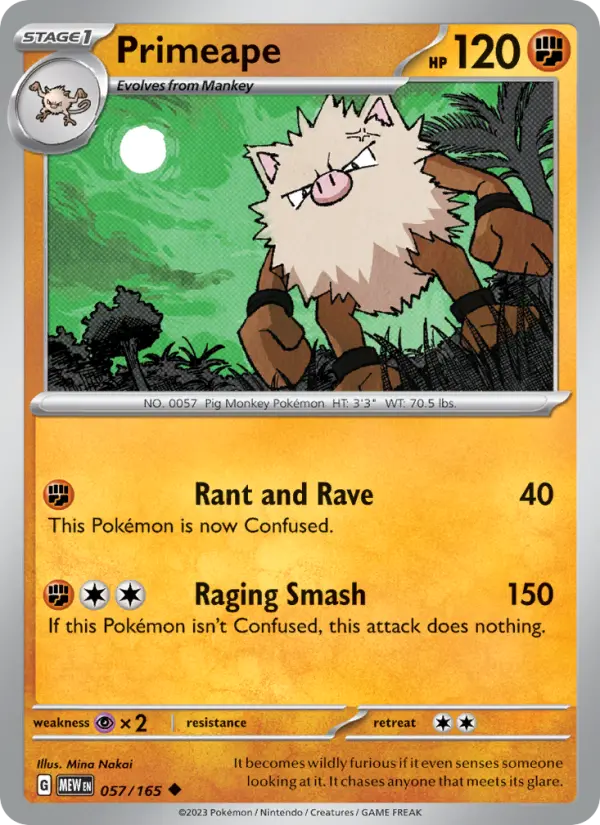 Primeape - 151 Pokemon Card