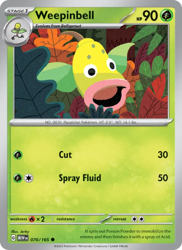 Weepinbell - 151 Pokemon Card