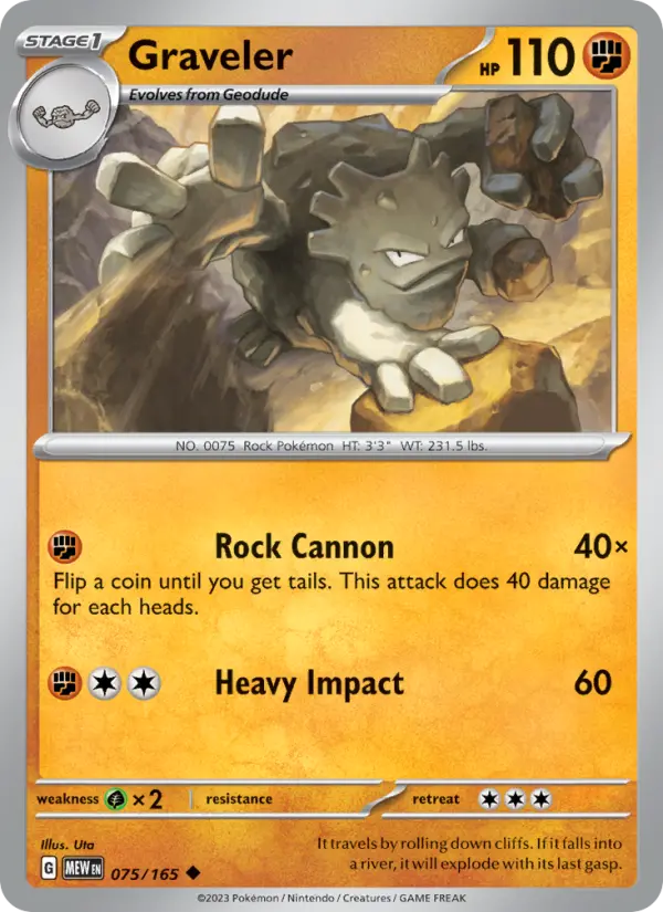 Graveler - 151 Pokemon Card