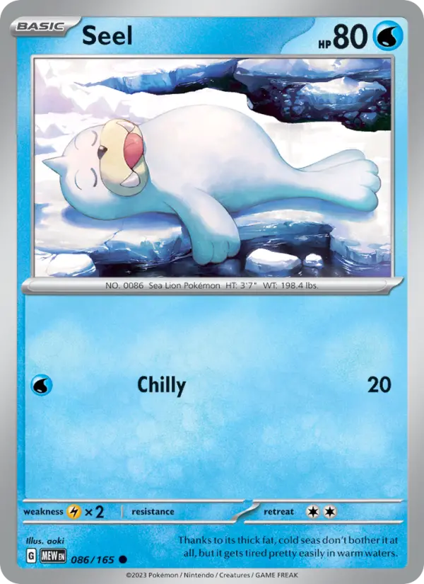 Seel - 151 Pokemon Card