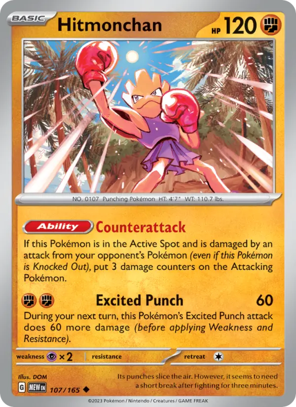 Hitmonchan - 151 Pokemon Card