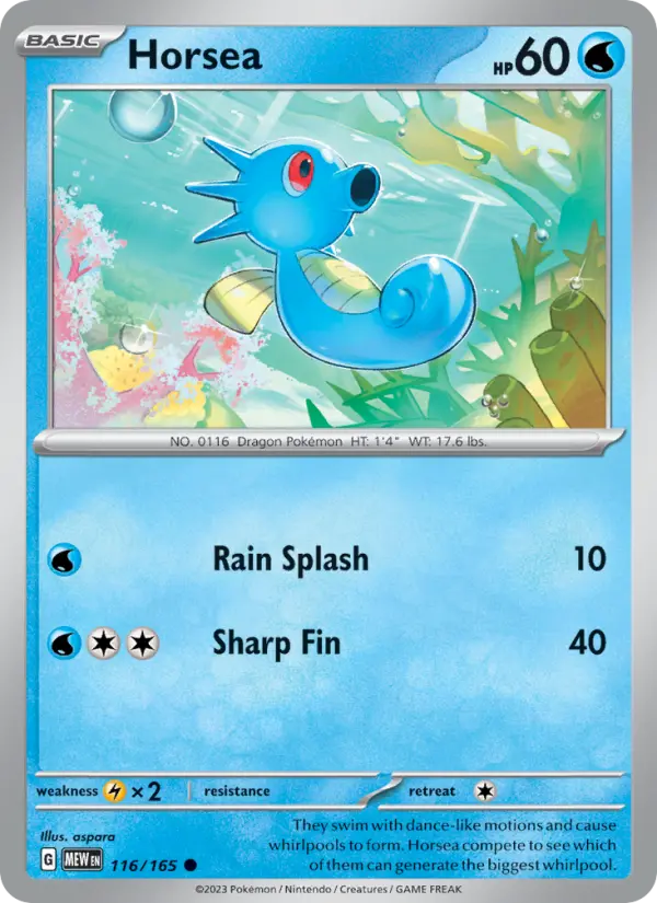 Horsea - 151 Pokemon Card