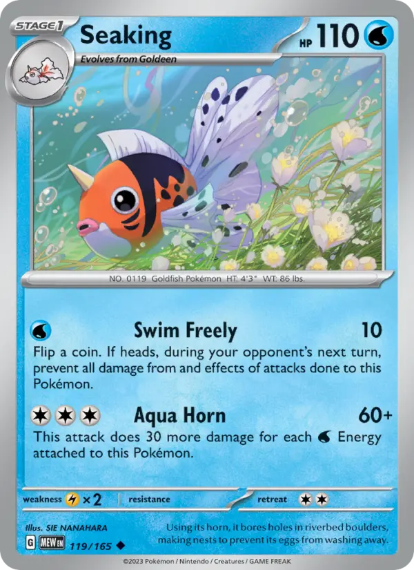 Seaking - 151 Pokemon Card