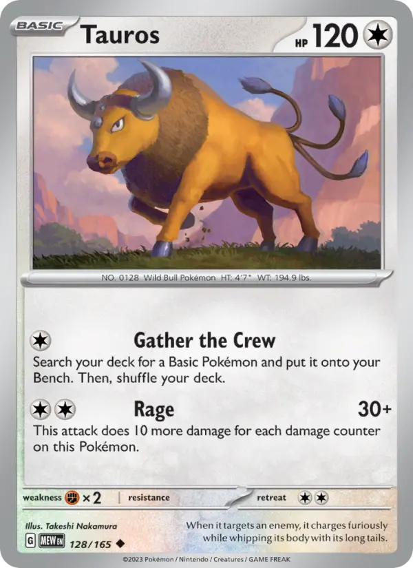 Tauros - 151 Pokemon Card