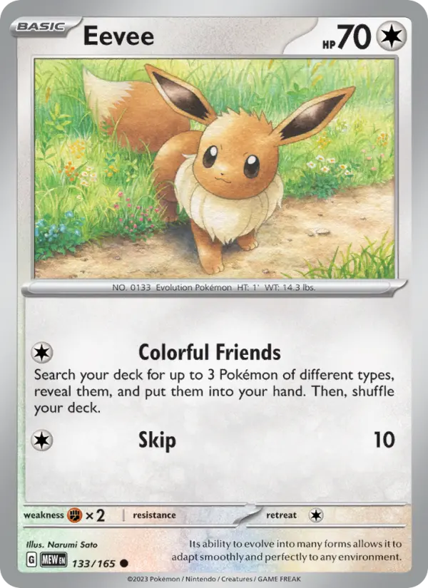 Eevee - 151 Pokemon Card