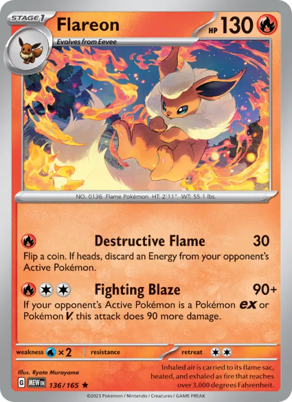 Flareon - 151 Pokemon Card