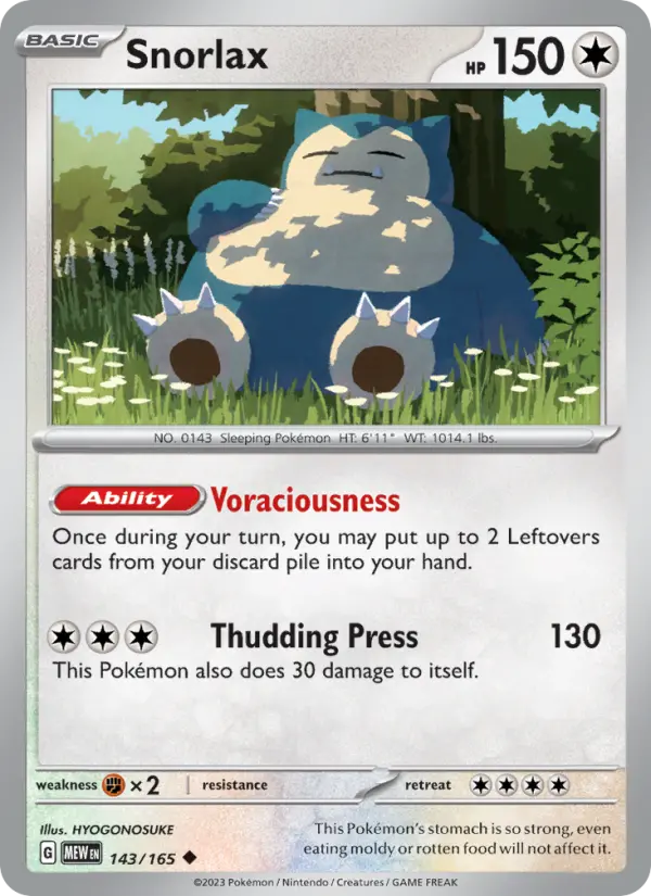 Snorlax - 151 Pokemon Card
