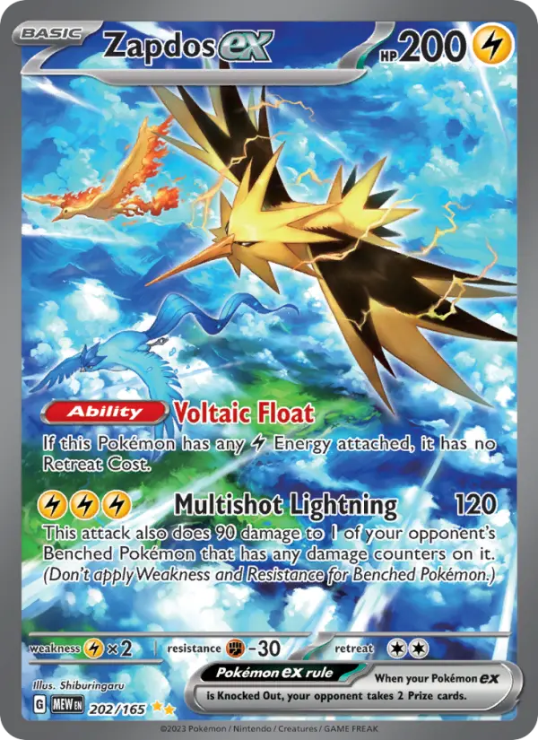 Zapdos ex - 151 Pokemon Card