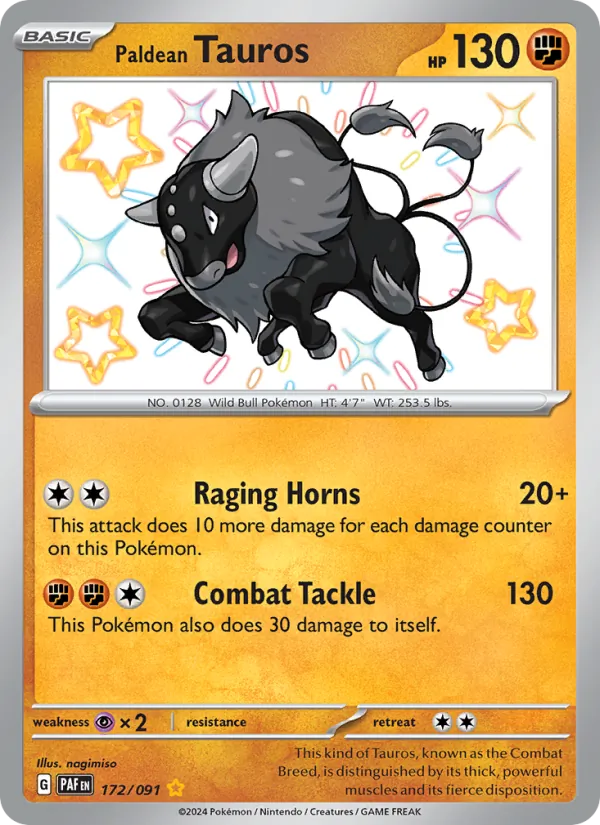 Paldean Tauros - Paldean Fates Pokemon Card