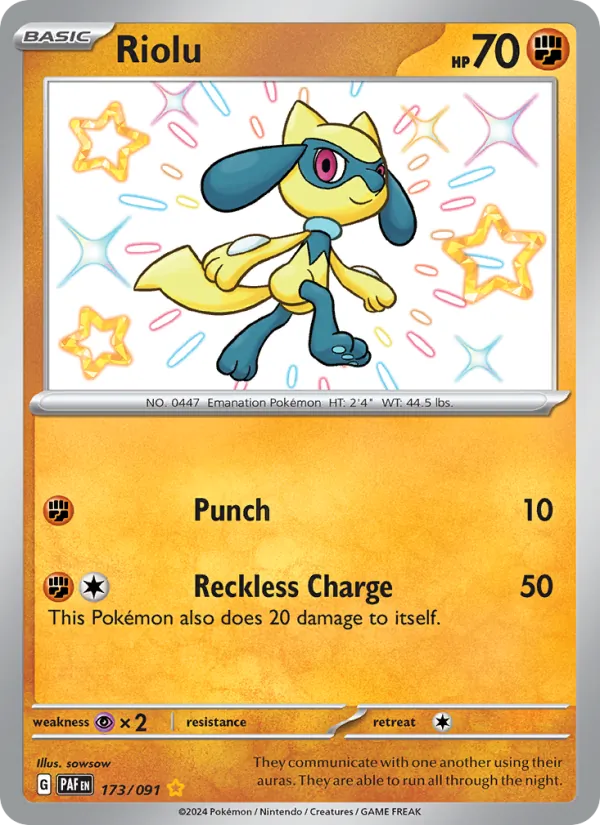 Riolu - Paldean Fates Pokemon Card