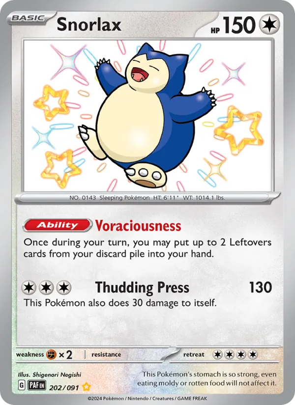 Snorlax - Paldean Fates Pokemon Card