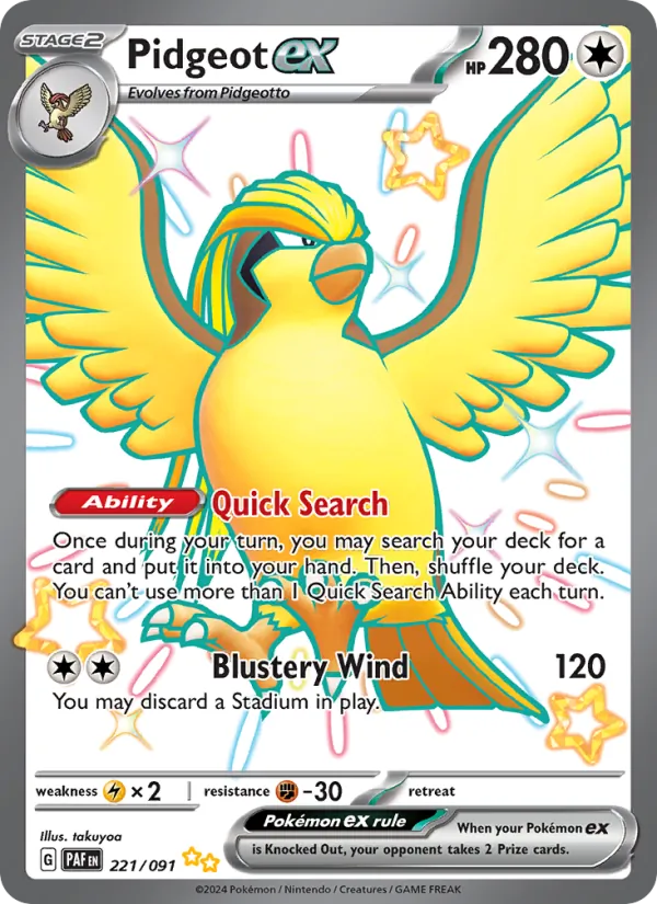 Pidgeot ex - Paldean Fates Pokemon Card