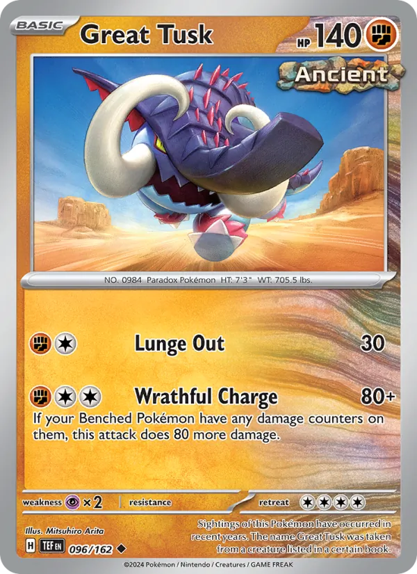 Great Tusk - Temporal Forces Pokemon Card