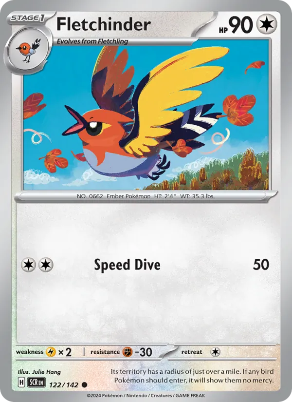 Fletchinder - Stellar Crown Pokemon Card