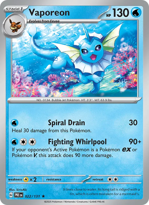 Vaporeon - Prismatic Evolutions Pokemon Card
