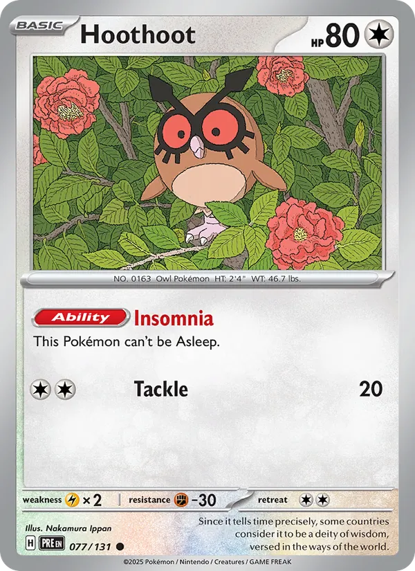 Hoothoot - Prismatic Evolutions Pokemon Card