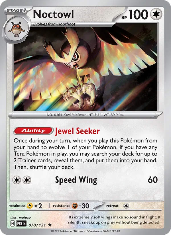 Noctowl - Prismatic Evolutions Pokemon Card