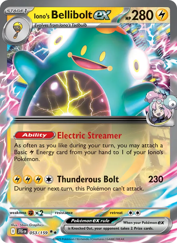 Iono's Bellibolt ex - Journey Together Pokemon Card