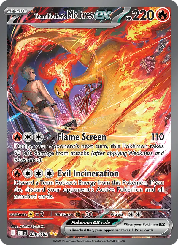 Team Rocket's Moltres ex - Destined Rivals Pokemon Card