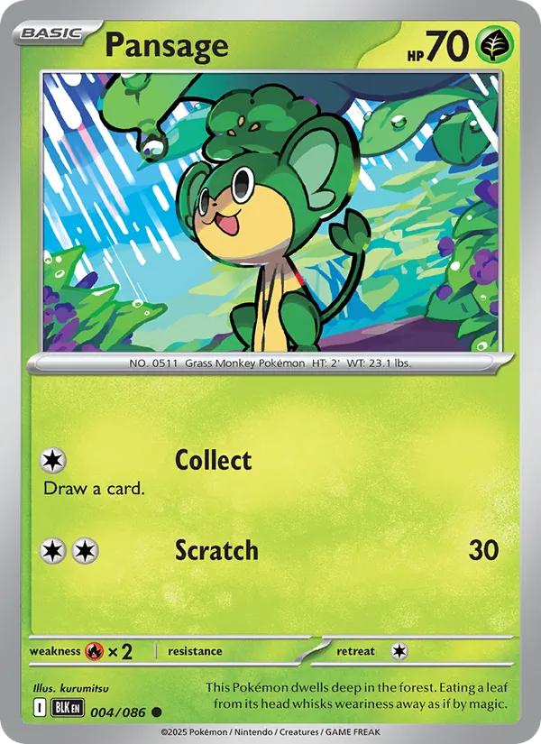 Pansage - Black Bolt Pokemon Card