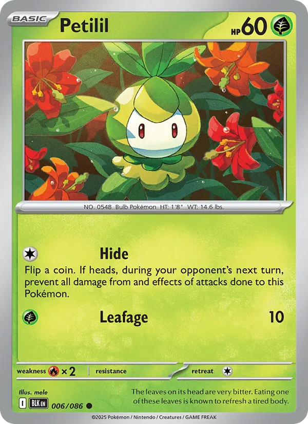 Petilil - Black Bolt Pokemon Card