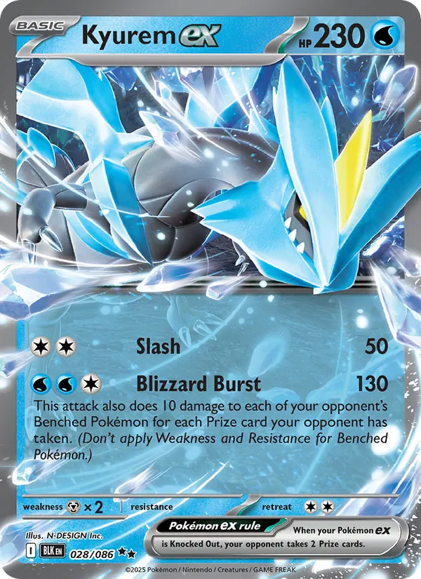 Kyurem ex - Black Bolt Pokemon Card