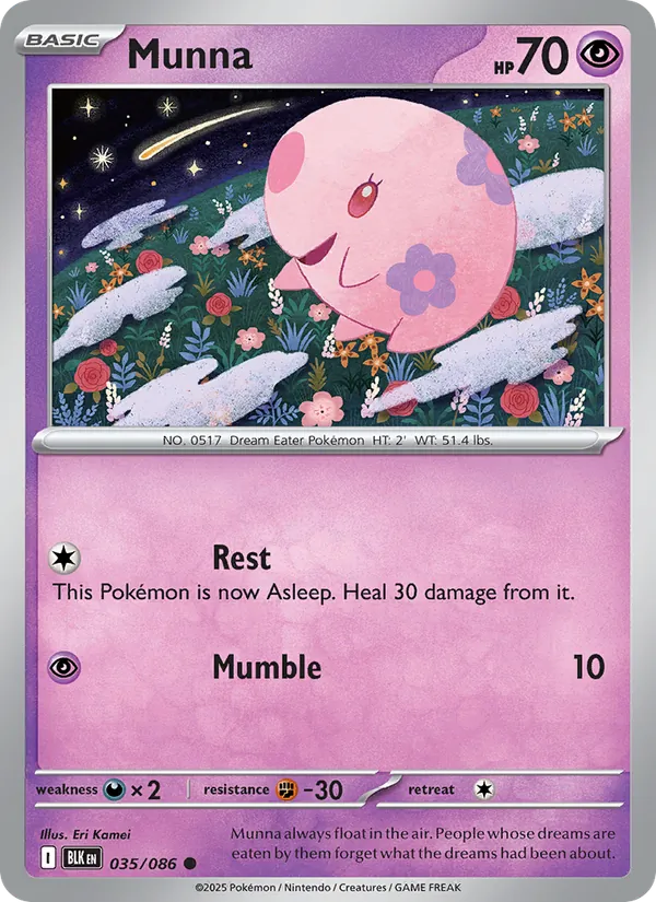 Munna - Black Bolt Pokemon Card