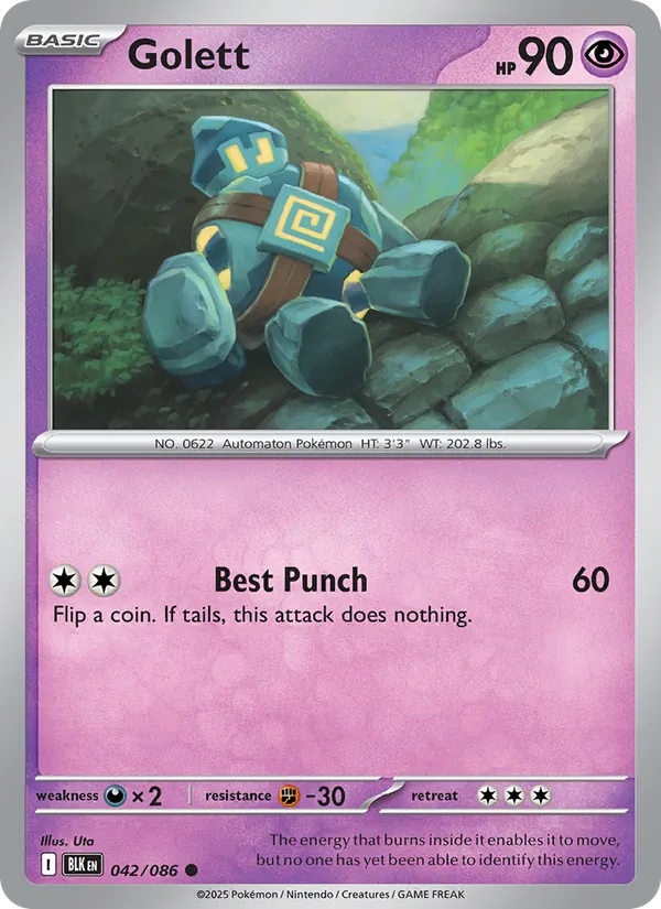 Golett - Black Bolt Pokemon Card