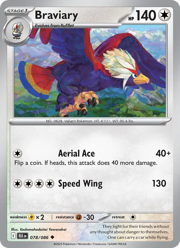 Braviary - Black Bolt Pokemon Card