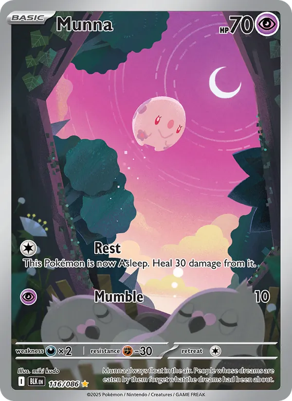 Munna - Black Bolt Pokemon Card