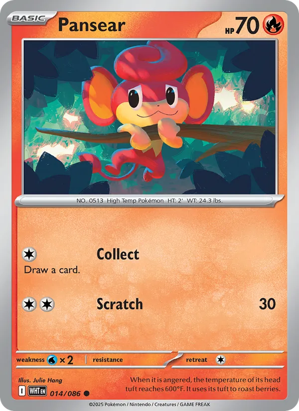 Pansear - White Flare Pokemon Card