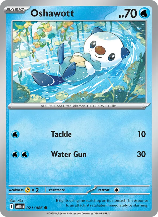 Oshawott - White Flare Pokemon Card