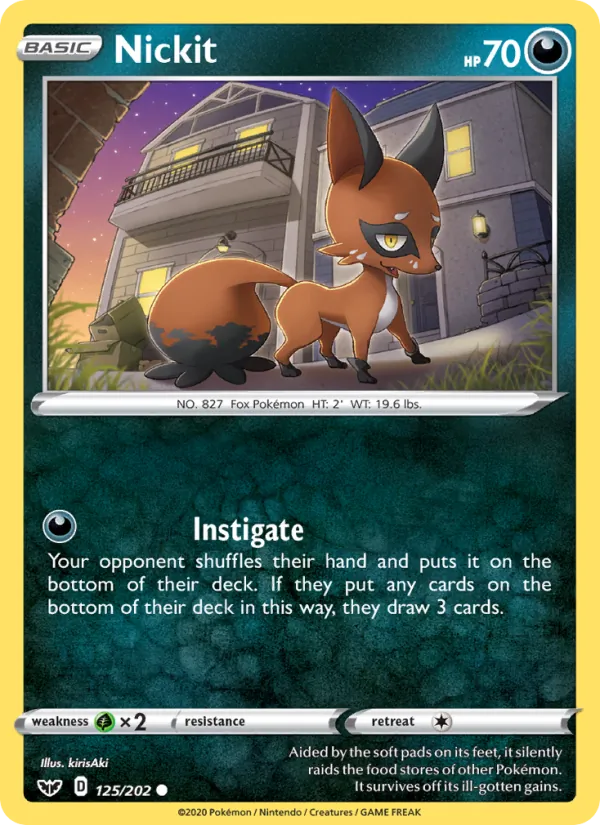 Nickit - Sword & Shield Pokemon Card