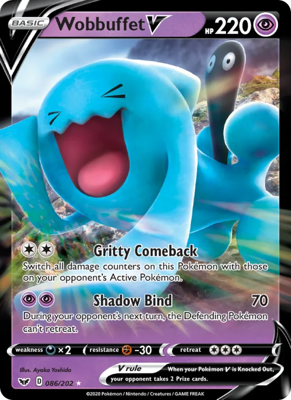 Wobbuffet V - Sword & Shield Pokemon Card