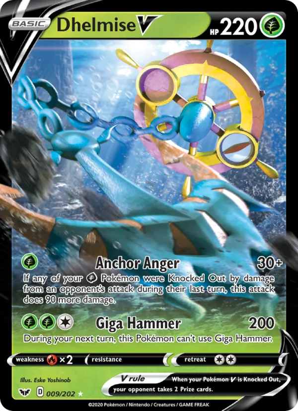Dhelmise V - Sword & Shield Pokemon Card